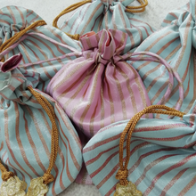 Load image into Gallery viewer, Festive Potli Bags- Striped Silk Fabric
