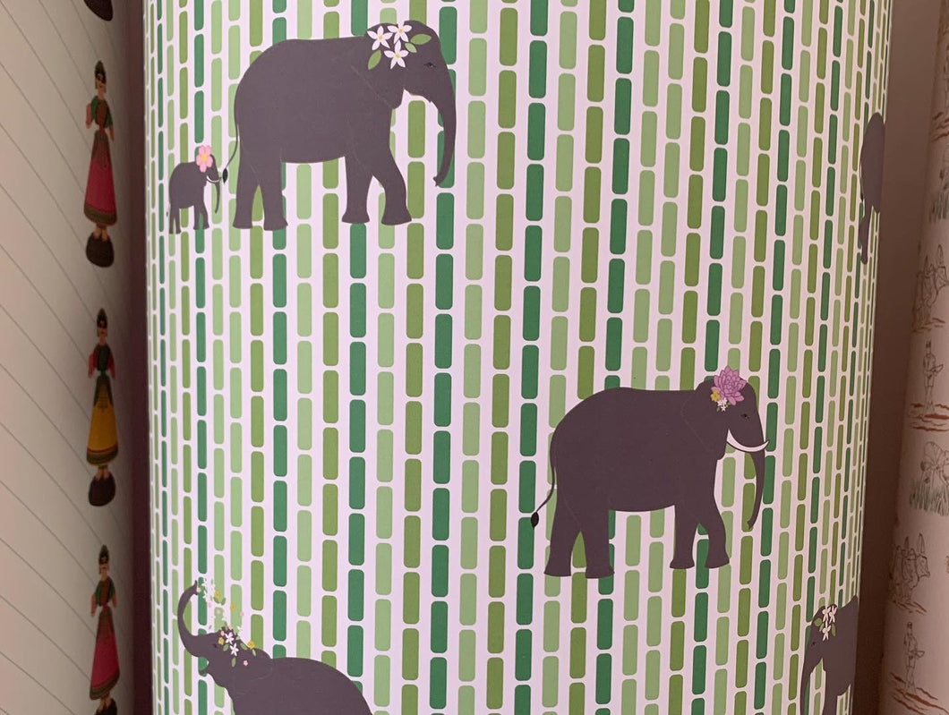 Elephants in a Sugarcane Field - Wrapping Paper